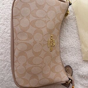 Coach Beige Signature Clutch